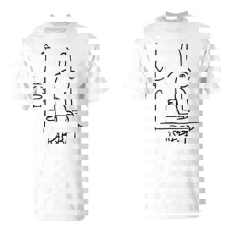 Women's Nerd Duck Rabbit Maths Physics Geek With-Neck T-Shirt - Seseable