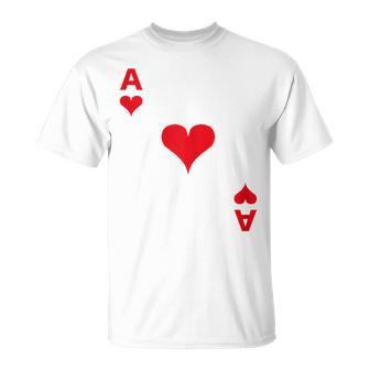 Women's Playing Card Heart Ace Card Costume Fancy Dress Ass Groups T-Shirt - Geschenkecke