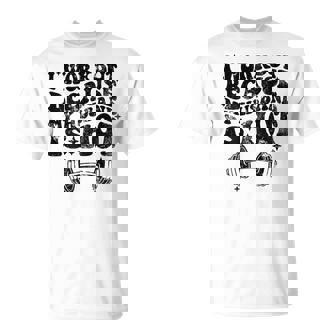 I Workout Because My Husband Is Hot On Back T-Shirt - Seseable
