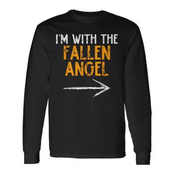 I'm With The Fallen Angel Costume Halloween Couple Matching Sweatshirt -  Monsterry UK
