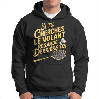 Sweat à Capuche 'Badminton Joueur' - Cadeau Pour Joueur De Badminton, Coupe Classique, 100% Coton - 5