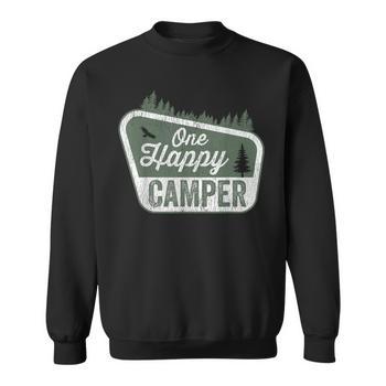 One Happy Camper Matching Family Birthday Party Camping Long Sleeve T-Shirt  | Seseable UK