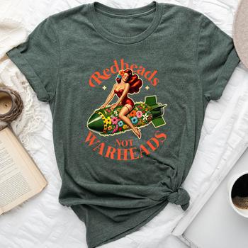 Redheads Not Warheads Peace Retro Vintage Sexy Pin Up Girl T-Shirt -  Seseable