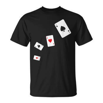 T-shirt Unisexe Joueur De Cartes Poker - Impression Graphique Drôle, Coton, Neuf Avec étiquettes