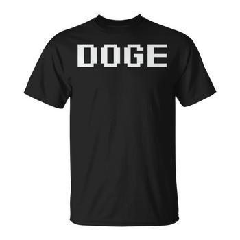 Doge DOGE Pixel Bitmap Font Men's T-shirt Back Print | Seseable CA