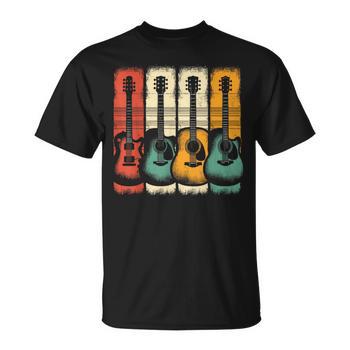T-shirt Vintage Guitare Café - Manches Longues - Design Rétro Musicien - Pour Hommes Et Femmes