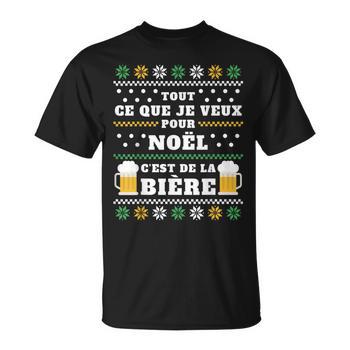 Pull De Noël Drôle Homme - Imprimé Bière Et Père Noël - Col Rond, Manches Longues - Sweat Confrère Festif