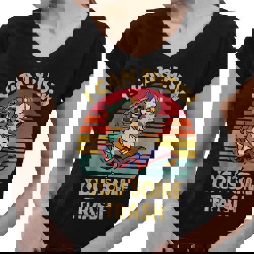 Raccoon Vintage V-Neck T-Shirt - Fun Trash for Women Lovers - Raccsy
