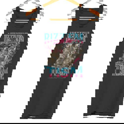 Rizz Em With The Tism Meme Autism Autistic Raccoon Tank Top - Raccsy DE