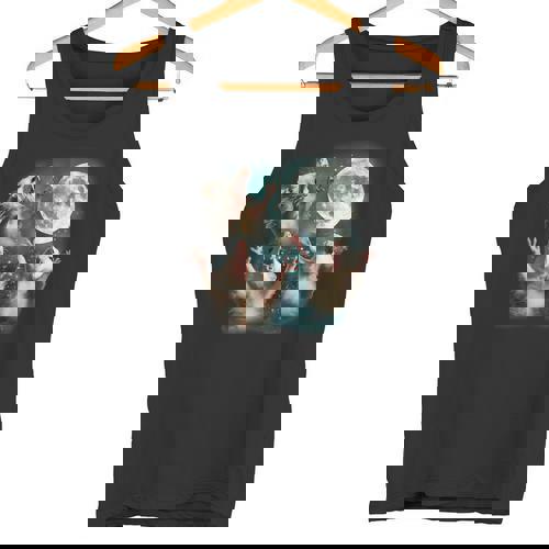 Three Possum Moon 3 Opossum Weird Cursed Meme Tank Top - Raccsy