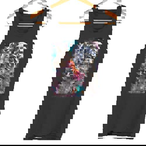 Three Racoon Moon 3 Racoon Moon Cursed Meme Tank Top - Raccsy