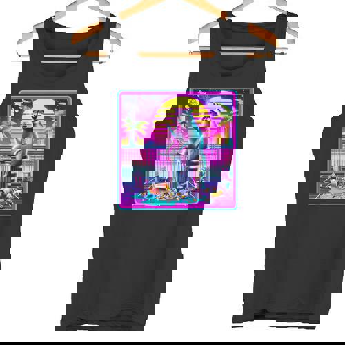 Vaporwave Raccoon Tank Top - Retro Synthwave Aesthetic - Raccsy