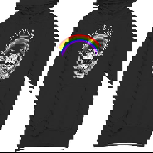 Raccoon LGBT Pride Youth Hoodie - Be Gay Do Crime Rainbow Design - Raccsy