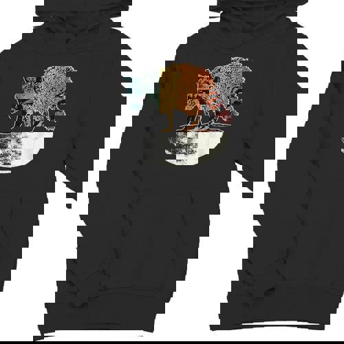 Retro Trashpanda On The Half Moon Vintage Raccoon Unisex Youth Hoodie - Raccsy AU