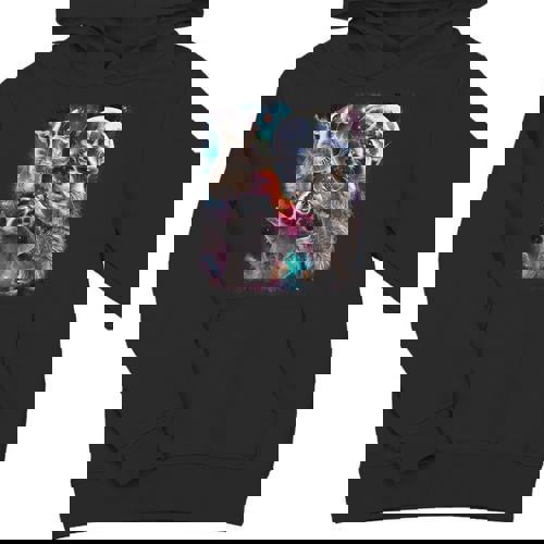 Three Raccoon Moon Youth Hoodie | Fun Unisex Meme Style - Raccsy
