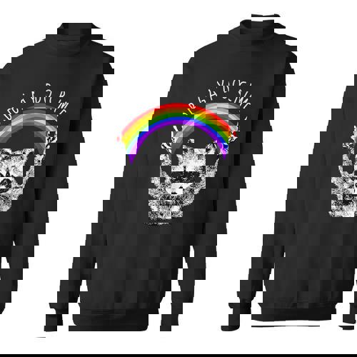 Raccoon LGBTQ Pride Sweatshirt - Rainbow Theme for Equality - Raccsy
