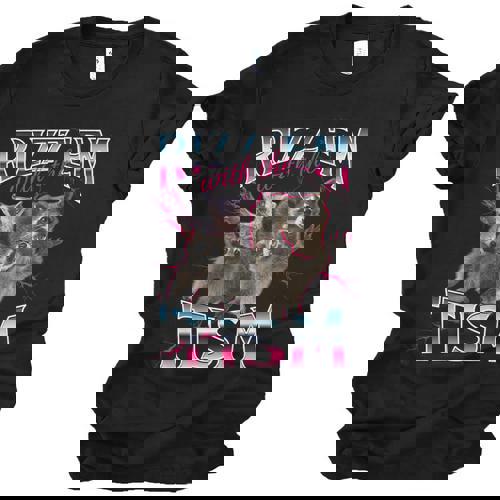 Autism Rizz Em With The Tism Meme Autistic Racoon Unisex Jersey T-Shirt - Raccsy