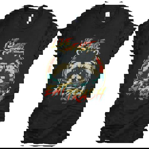 Live Fast Eat Trash Retro Trash Panda Raccoon Unisex Jersey T-Shirt - Raccsy AU