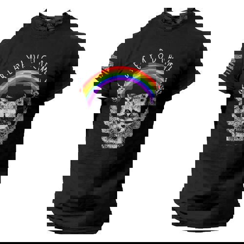 Raccoon LGBTQ Pride Tee - Rainbow & Flag Design - Men's T-Shirt - Raccsy