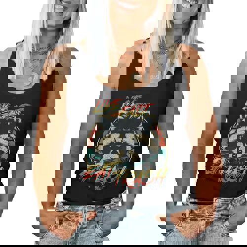 Live Fast Eat Trash Raccoon Women's Retro Tank Top - Raccsy