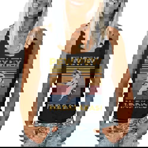 Pew Pew Madafakas Raccoon Lover Vintage Retro Women Tank Top - Raccsy AU