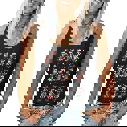 Raccoon Lover Women's Tank Top - Christmas Lights Pajama Theme - Raccsy AU