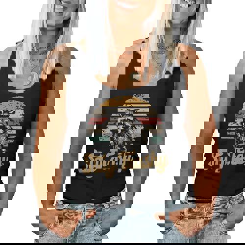 Stay Trashy Meme Women's Tank Top with Opossum & Raccoon Design - Raccsy CA