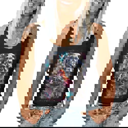 Three Raccoon Moon Women's Tank Top | Humorous Meme Design - Raccsy
