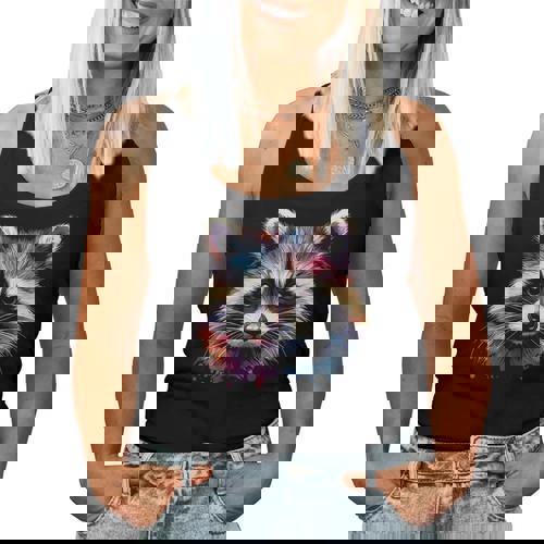 Watercolor Raccoon Women's Tank Top - Modern Classic Style - Raccsy CA
