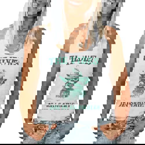 Sarcastic Raccoon Cowboy Women’s Tank Top - Quirky and Fun Vibes - Raccsy
