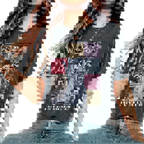 Autism Rizz Em With The Tism Meme Autistic Racoon Women's Oversized Comfort Colors T-Shirt - Raccsy AU