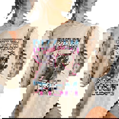 Autism Rizz Em With The Tism Meme Autistic Racoon Women's Oversized Sweatshirt - Raccsy DE