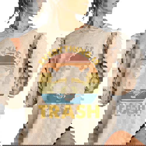 Everything Is Trash Vintage Raccoon Lovers Women's Oversized Sweatshirt - Raccsy AU