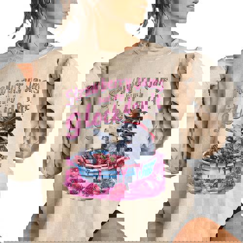 Strawberry Jams Raccoon Women's Oversized Sweatshirt - Fun & Cozy - Raccsy