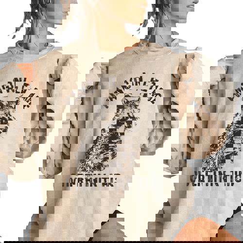 Hang On Let Me Overthink This Raccoon Sarcastic Women's Oversized Sweatshirt - Raccsy