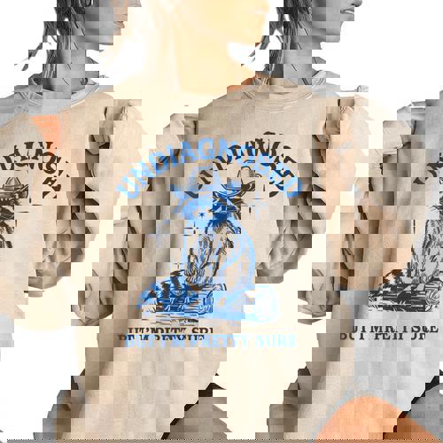 Undiagnosed But I'm Pretty Sure Cowboy Raccoon Meme Women's Oversized Sweatshirt - Raccsy AU