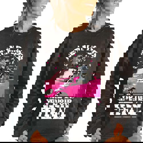 Get In Loser Women's Oversized Sweatshirt - Feral Raccoon Fun - Raccsy