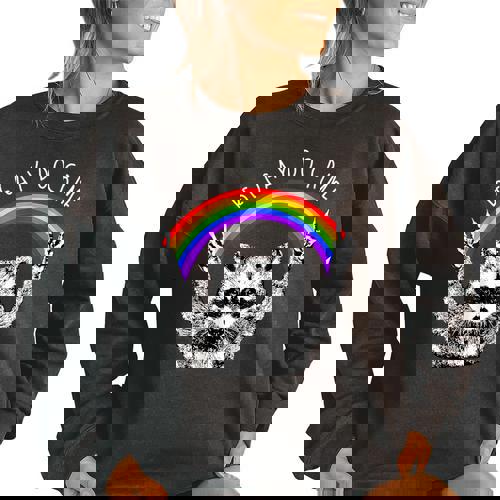 Raccoon Be Gay Do Crime Women's LGBTQ Pride Oversized Sweatshirt - Raccsy DE