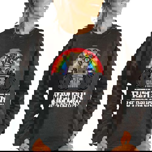 Raccoon Trash Can Sweatshirt | Oversized Women's Streetwear - Raccsy