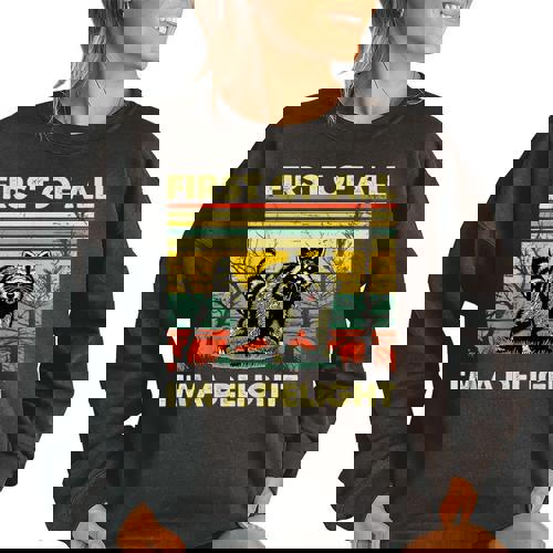 Retro Raccoon Women's Oversized Sweatshirt - Fun & Quirky Fashion - Raccsy