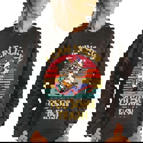 I Can Show You Some Trash Raccoon Vintage Lovers Women's Oversized Sweatshirt - Raccsy