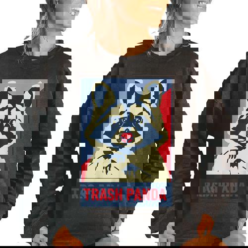 Trash Panda Raccoon Lover Poster Animal Women's Oversized Sweatshirt - Raccsy AU