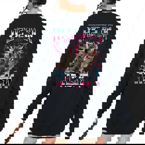 Autistic Raccoon Meme Oversized Sweatshirt for Women - Raccsy