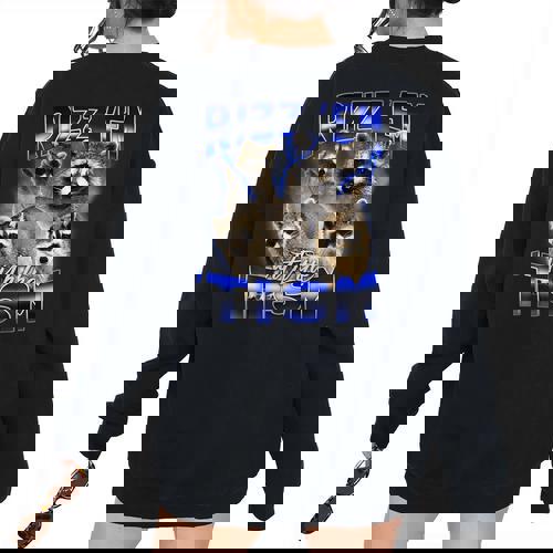 Autistic Raccoon Rizz Women's Oversized Sweatshirt - Fun Meme Style - Raccsy