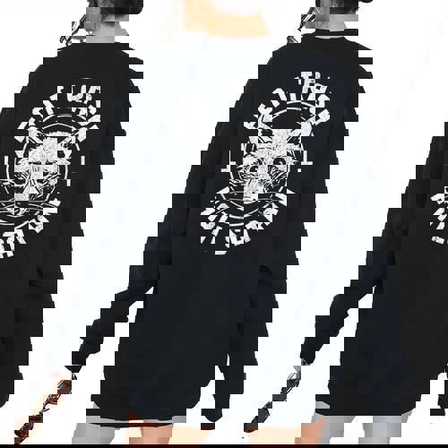 Gothic Raccoon Women's Oversized Sweatshirt | Back Print | Unique Style - Raccsy