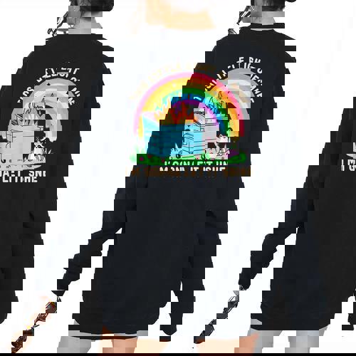 Groovy This Little Light-Of Mine Dumpster Fire Raccoon Women's Oversized Sweatshirt Back Print - Raccsy AU