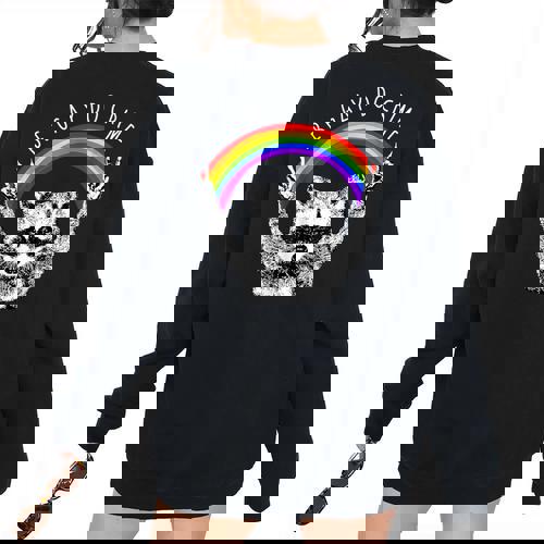Raccoon LGBTQ Pride Oversized Sweatshirt - Fun Back Print - Raccsy