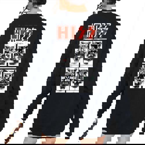 Raccoon Rock Band Concert Oversized Women's Sweatshirt - Back Print - Raccsy