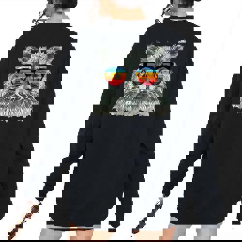Retro Raccoon Women's Oversized Sweatshirt | Animal Lover Back Print - Raccsy
