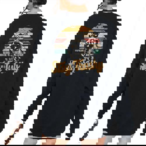 Stay Trashy Raccoon & Opossum Women's Oversized Sweatshirt - Meme Style - Raccsy